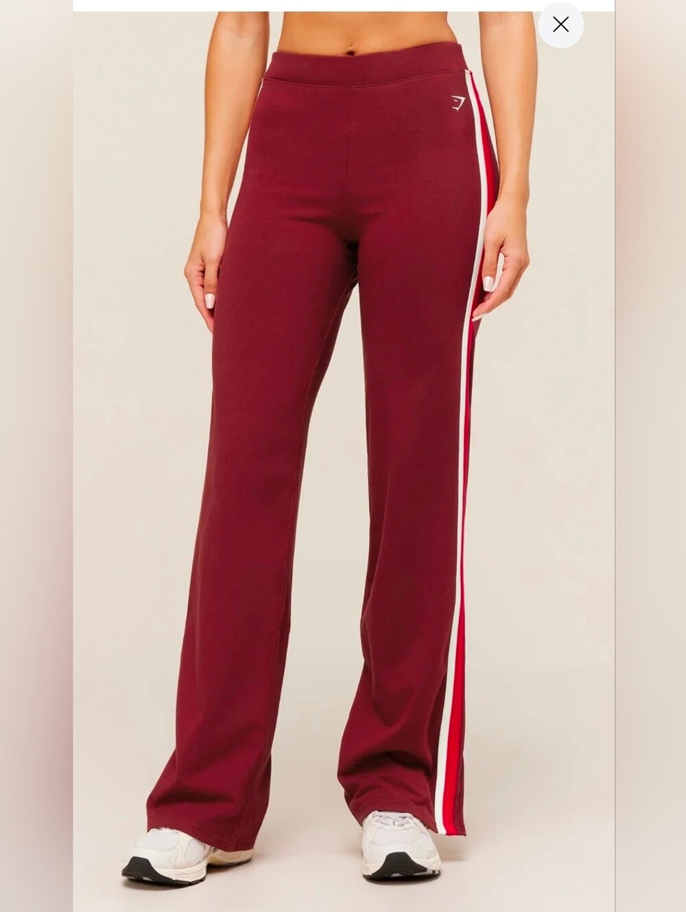 NWT Gymshark Piping Wide Leg Pant sz XXL Women's Wine Side-Stripe Wide-Leg Pants